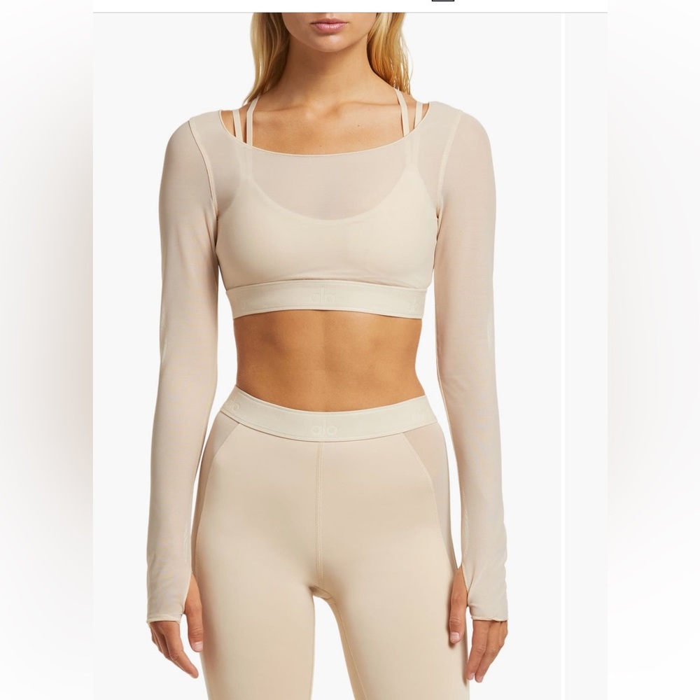 Alo Airlift Ballet Dreams Long Sleeve Bra Top